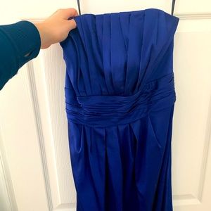 Strapless Satin-like Blue Dress. LOVE this dress!